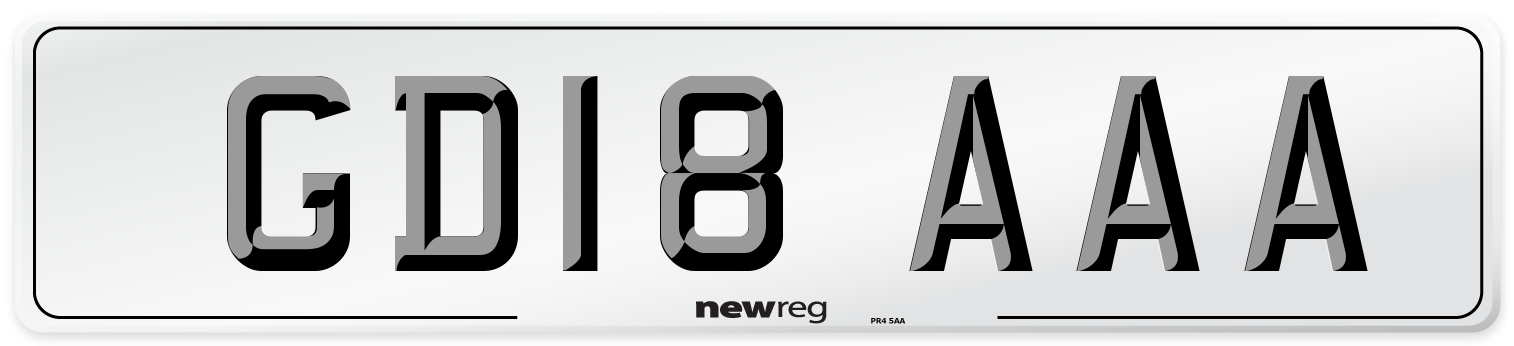 GD18 AAA Number Plate from New Reg